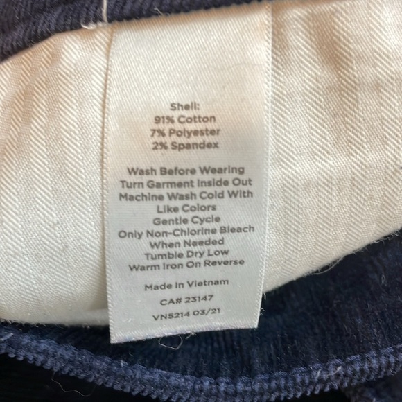 Talbots Dark Blue Ankle Corduroy Jeggings 12P - Picture 7 of 9